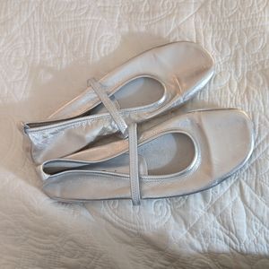 Metallic Silver Ballet Shoes